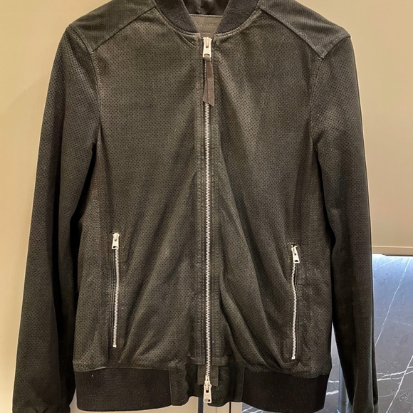 Allsaints Men's Suede "Tyde" Bomber Black - Size XS - Picture 7 of 7